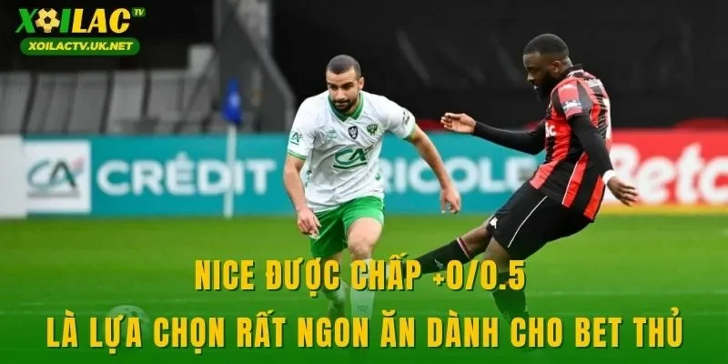 Nice được chấp +0/0.5 là lựa chọn rất ngon ăn dành cho bet thủ