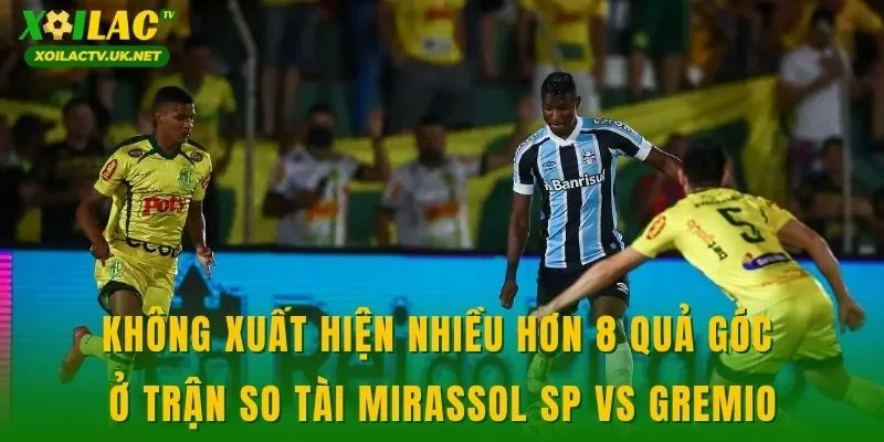 Không xuất hiện nhiều hơn 8 quả góc ở trận so tài Mirassol SP vs Gremio
