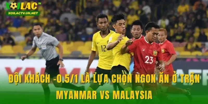 Đội khách -0.5/1 là lựa chọn ngon ăn ở trận Myanmar vs Malaysia